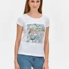 Women's Short-Sleeve Blouse with Print White-Make Your Image