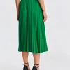 Pleated Midi Skirt Green-Make Your Image