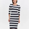 Striped Midi Dress White/Black-Make Your Image