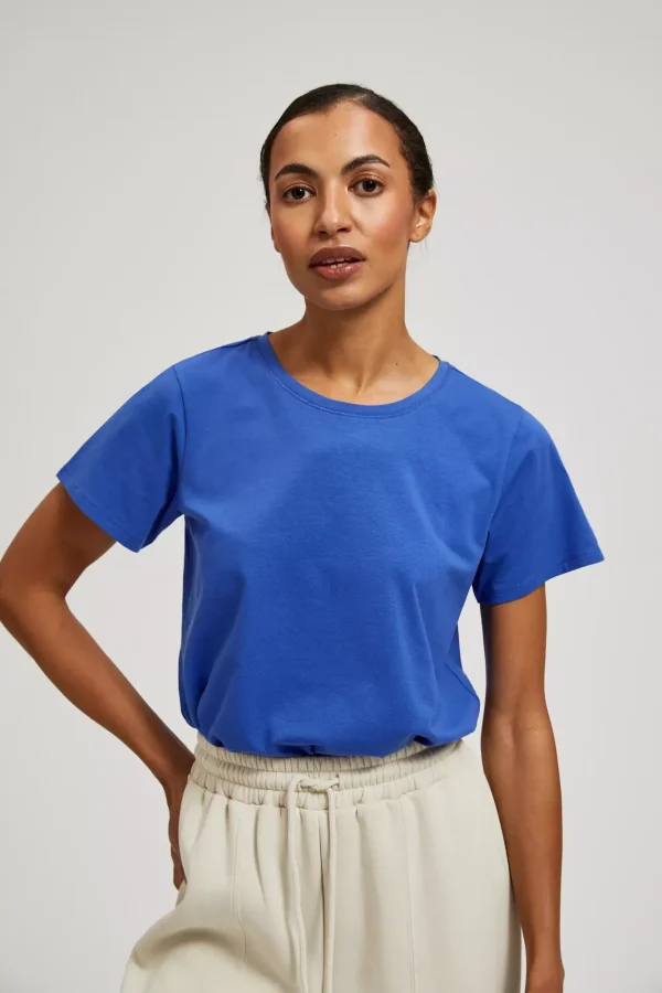 Women's Blouse with Short Sleeves Blue-Make Your Image