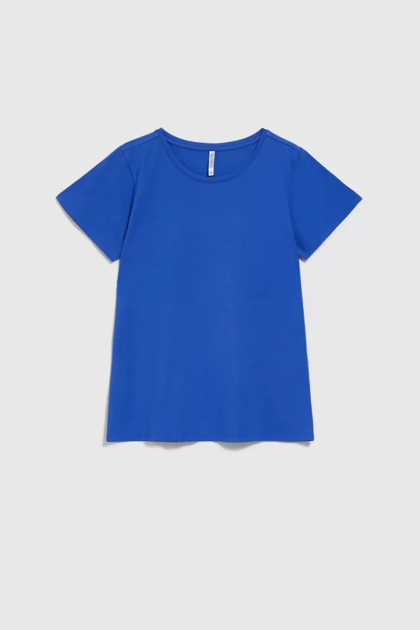 Women's Blouse with Short Sleeves Blue-Make Your Image