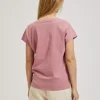Μπλούζα Γυναικεία με V και Κοντό Μανίκι Dusty Pink-Make Your Image