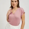 Μπλούζα Γυναικεία με Κοντό Μανίκι Dusty Pink-Make Your Image