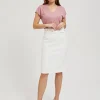 Women's Blouse with Short Sleeves Dusty Pink-Make Your Image