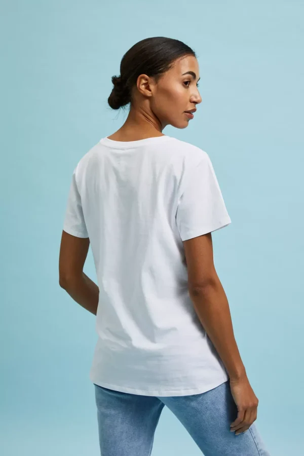 Μπλούζα Γυναικεία με Κοντό Μανίκι Λευκό-Make Your Image