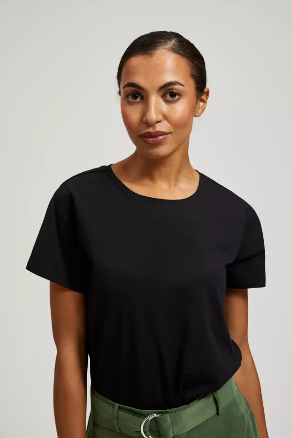 Women's Blouse with Short Sleeves Black-Make Your Image