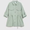 Women's Shirt with Turned Sleeves Olive-Make Your Image