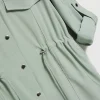 Women's Shirt with Turned Sleeves Olive-Make Your Image