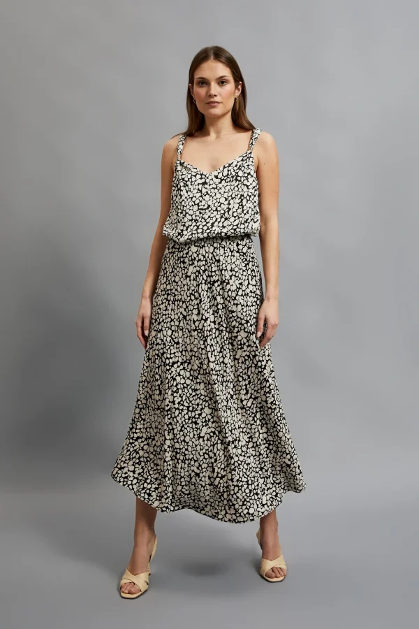 Midi Skirt with Beige Pattern - Make Your Image