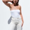 Women's Jeans Straight Line White-Make Your Image