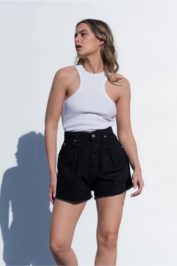 Women's Denim Shorts Black-Make Your Image
