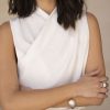 Μπλούζα Γυναικεία Αμάνικη Crossover Off White-Make Your Image