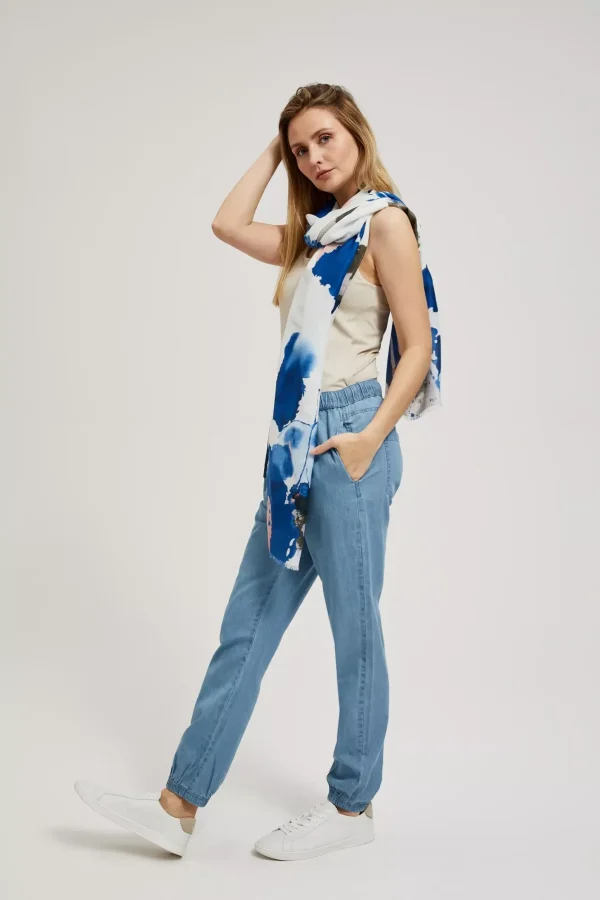 Παντελόνι Γυναικείο Τζιν με Λάστιχο στη Μέση Μπλε-Make Your Image