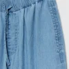 Women's Denim Pants with Elastic Waist Blue-Make Your Image