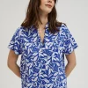 Women's Short-Sleeve Shirt with Blue Design-Make Your Image