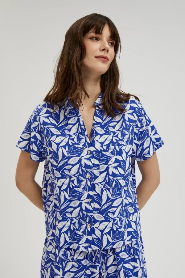 Women's Short-Sleeve Shirt with Blue Design-Make Your Image