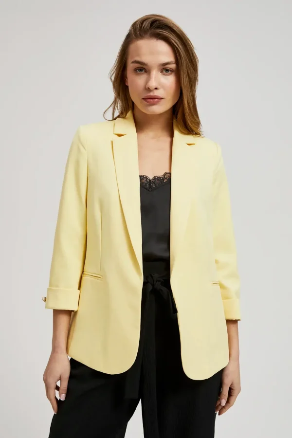 Women's Jacket with 3/4 Sleeve Yellow-Make Your Image