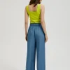Women's Pants with Elastic Waist Blue-Make Your Image