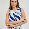 Sleeveless Midi Dress with Mint Patterns-Make Your Image