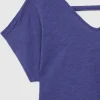 Women's Short Sleeve V-Neck Purple Blouse-Make Your Image