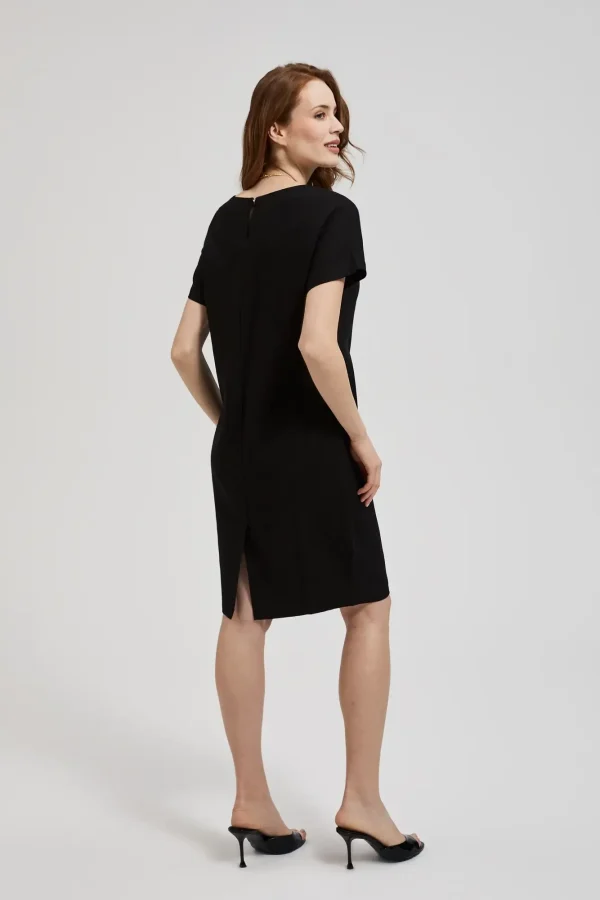Midi Dress Short Sleeve Black-Make Your Image
